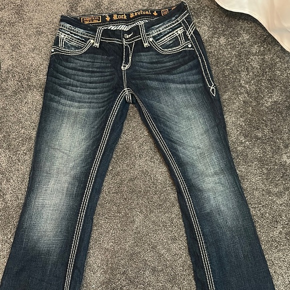 Rock Revival Dark Blue Denim with Cream Stitching - Picture 2 of 3